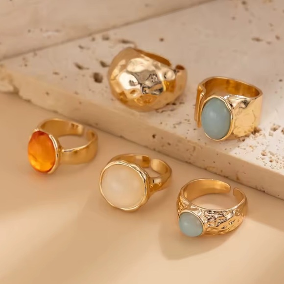 Retro Bohemian Gold Ring Set - Picture 7 of 11